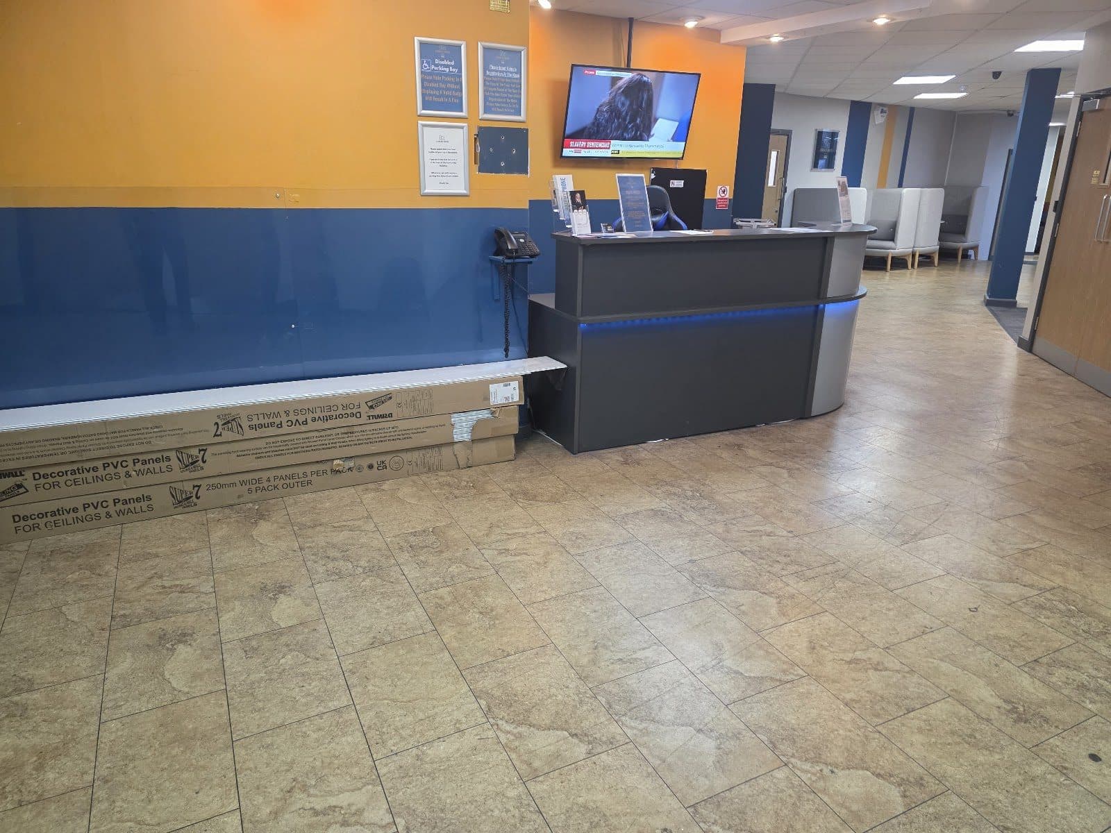 Commercial premises prepared for bed bug heat treatment
